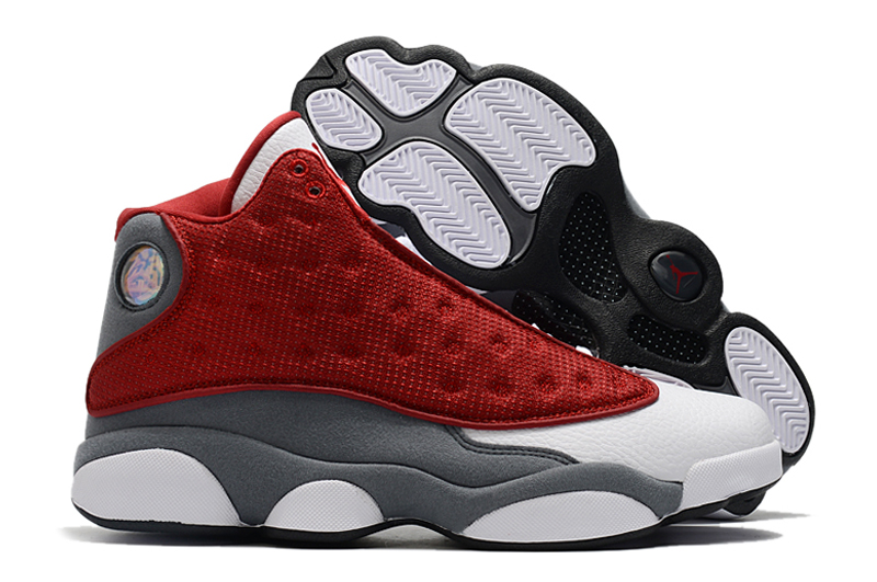 Latest Air Jordan 13 Retro White Wine Red Grey - Click Image to Close